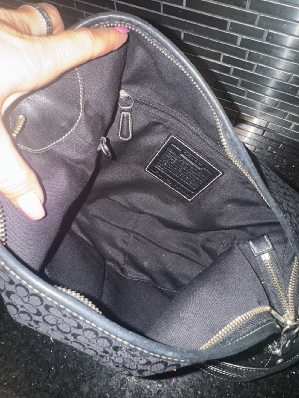 COACH Vintage Soho Signature Mini C Jacquard Hobo Shoulder Bag in Black - Picture 14 of 14